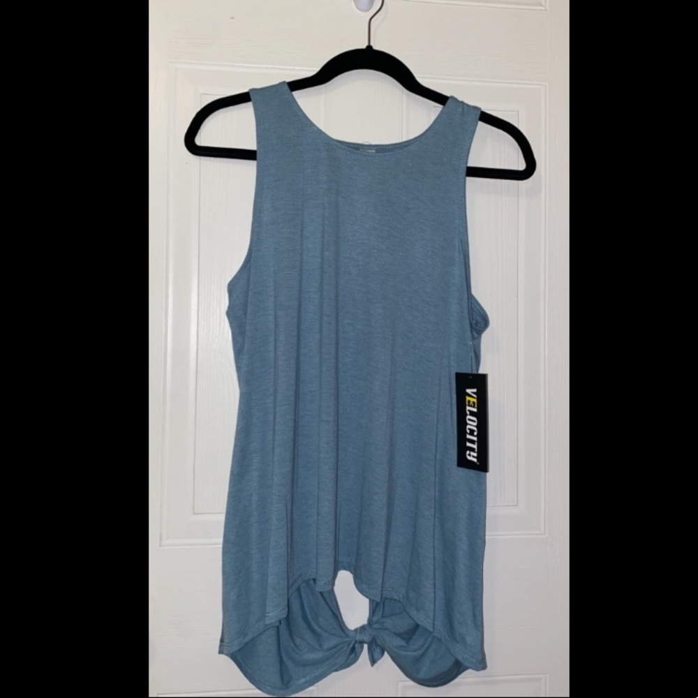 Light Blue Velocity SZ L NWT Open Back Tank Top
